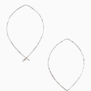 Stella & Dot Large Hammered Wire Hoops Silver